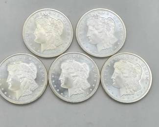 136 5 1ozt .999 Fine Silver Morgan Silver Rounds