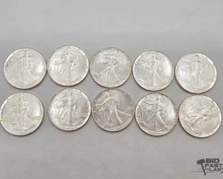 86 10 1ozt .999 Fine Silver American Eagle Coins