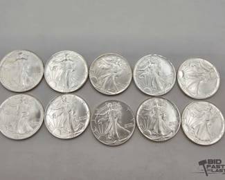 90  10 1ozt .999 Fine Silver Eagle Coins 