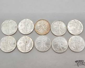 96  10 1ozt .999 Fine Silver Eagle Coins 