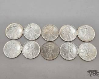 80  10 1ozt .999 Fine Silver Eagle Coins 