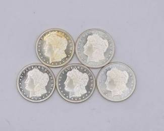 128  5 1ozt .999 Fine Silver Morgan Silver Dollar Coins 