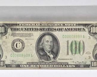 63  1934 $100 Federal Reserve Note 