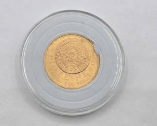 56  1959 20 Pesos Mexico Gold Coin, 16.7g 