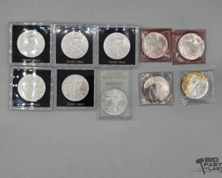 74 10 1ozt .999 Fine Silver American Eagle Coins