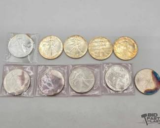 104  10 1ozt .999 Fine Silver Eagle Coins 