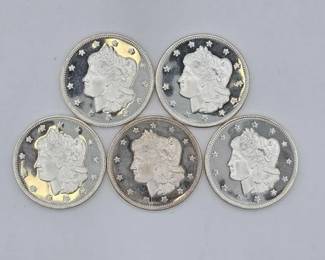 124  5 1ozt .999 Fine Silver Morgan Silver Dollars 