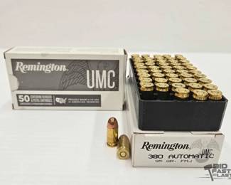1316  NEW 100 Rounds of Remington 380 Auto Ammo 