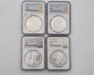 112  4 1ozt .999 Fine Silver Eagle Coins 