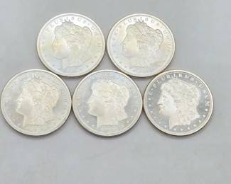 132  5 1ozt .999 Fine Silver Morgan Silver Dollar Coins 