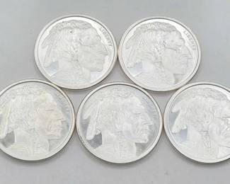 154  5 1ozt .999 Fine Silver Buffalo Nickle Coins 
