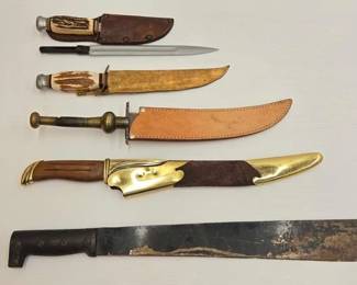1802 6 Knives, Sheaths Machete
