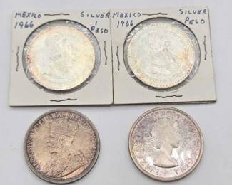 1418 4 Silver Foreign Coins