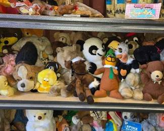 6020  Over 30 Vintage Plush Animal Dolls 