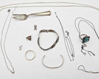 900  Sterling Silver Jewelry, 68.2g 