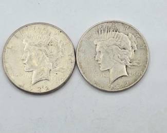 1308 2 1922 Silver Peace Dollars