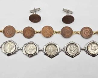 1000  Indian Head Pennies  Mercury Dime Costume Jewelry 