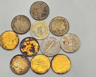 1410 11 90 Silver Mercury Dimes, 26.9g