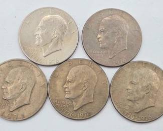 1524 5 Eisenhower Dollar Coins