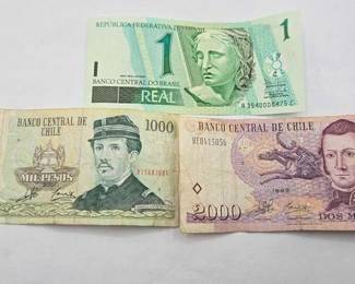 1700 3 Foreign Currency Bills