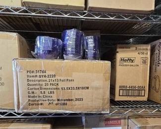 4036 New Plastic Utilities, Foil Pans, Food Bags Plastic Party Bowls