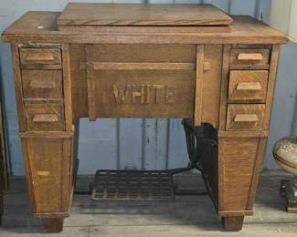 7504  White Sewing Table 