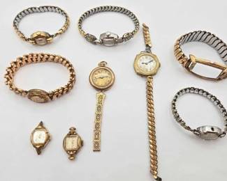 1152 9 Rolled Gold Plated Watches Parts
