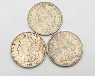 1302 3 1921 Morgan Silver Dollars