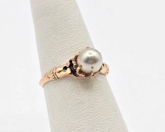 710 14k Gold Ring with Faux Pearl, 2.4g