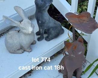 Cast iron and resin outdoor decor