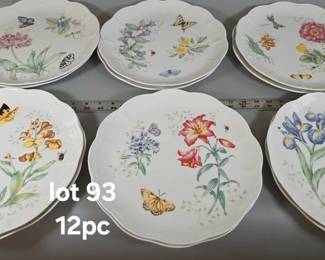 Lenox "Butterfly Meadow" pattern china, multiple lots of place settings and serving pieces