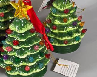 Set of Mr. Christmas mini lighted trees