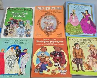 Collection of paper dolls books: Princess Diana, teddy bears, Fashions of the Old South