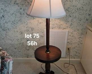 Vintage wood floor table lamp