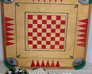 Cribbage board and pieces