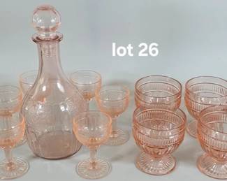 Pink glass, vintage and newer