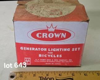 Vintage bicycle light set in original box