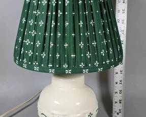 Green Longaberger pottery lamp