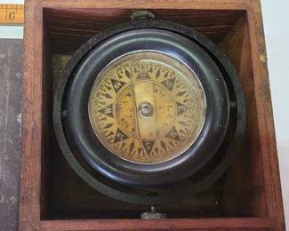 C.C. Galbraith Sons vintage compass in wood box