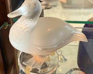 LALIQUE Crystal Duck Figurine
