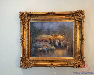 Signed Print "Market Cafe" by G HARVEY