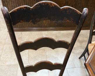 Rosalind Wheeler Dairis Ladder Back Chairs with Vintage Octagon Table