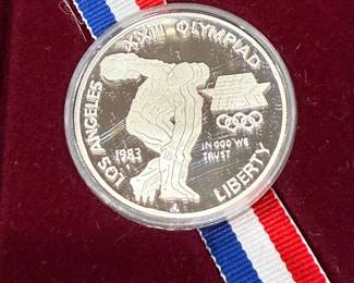 1984 Los Angeles Olympic SILVER Coin