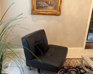 Contemporary Accent Chair with Chrome Base