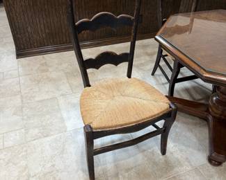 Rosalind Wheeler Dairis Ladder Back Chairs with Vintage Octagon Table