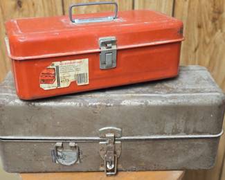 Vintage metal tool boxes 