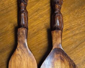 Large decorative spoon and fork 