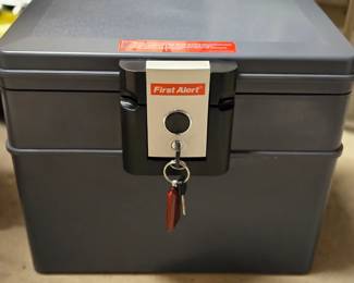 First Alert safe with keys 