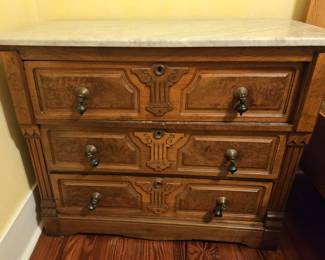 Eastlake marble-top table owned by Miss Dixie Fasnacht 