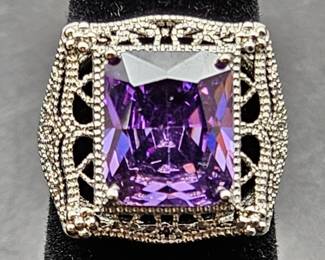 925 Silver Amethyst Ring, 5.32 grams